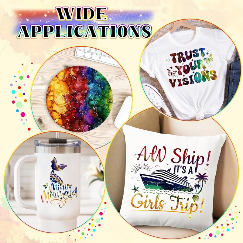 HTVSTD Rainbow Marble Sublimation Ink Transfer Sheets-10pcs 12x10 Inches Sublimation Paper for Tumblers T-Shirts Mugs DIY Sublimation Transfer Sheets - Image 5